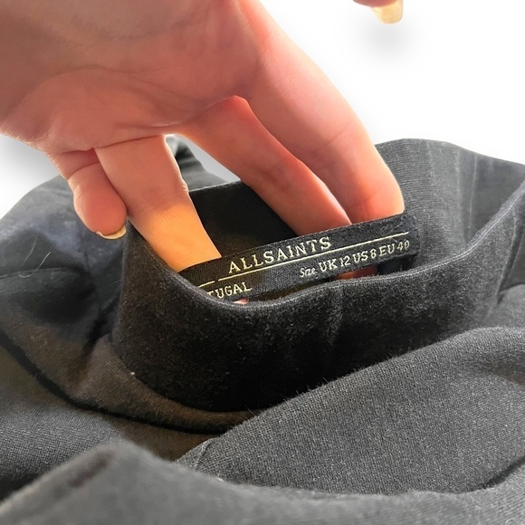 Allsaints Ridley Black Leggings Size 8 Moto Stretchy Rock. - Picture 8 of 8